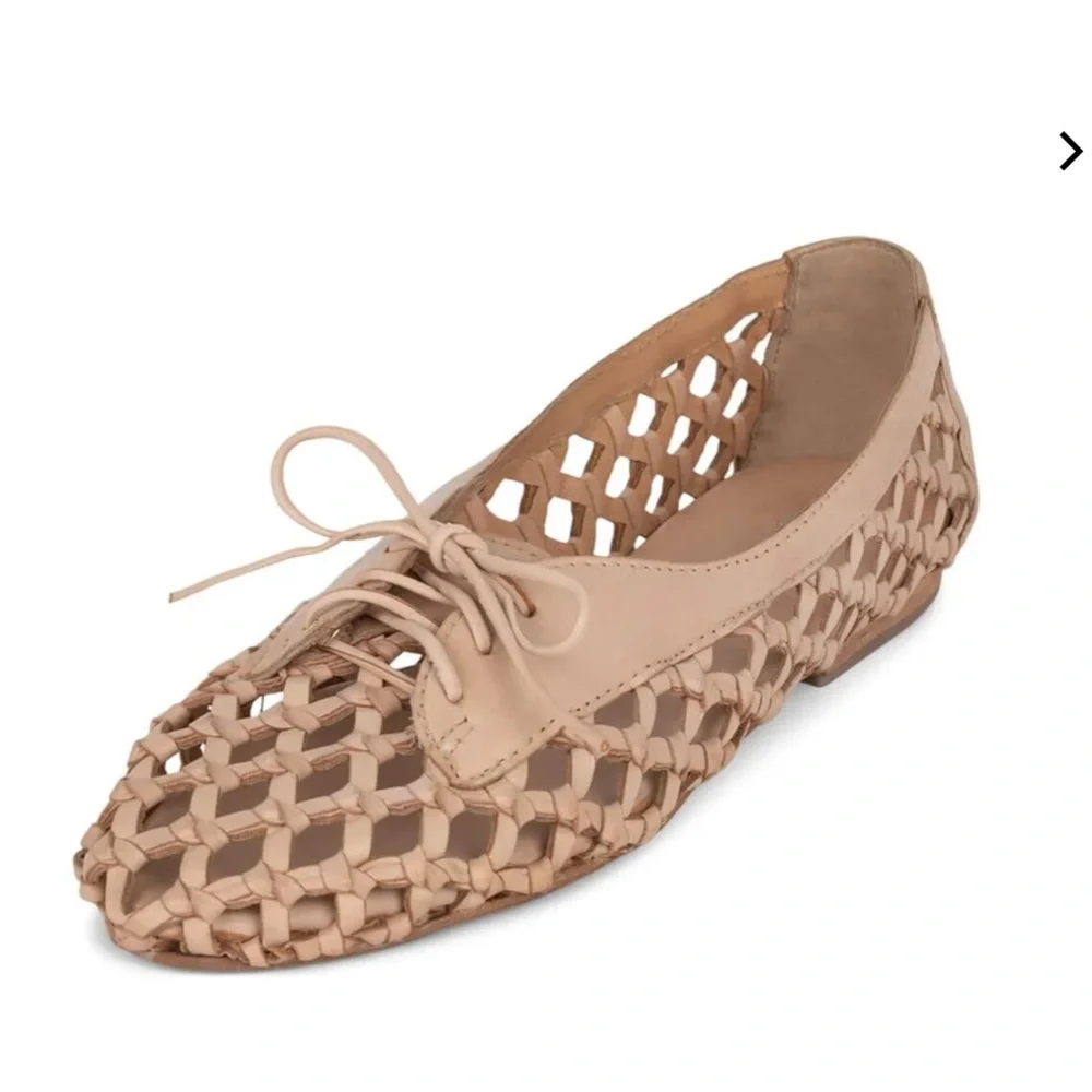 Jeffrey Campbell Zahra Women's Tan Woven Flats - Picture 5 of 6